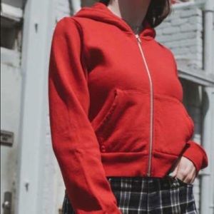 brandy melville red crystal hoodie